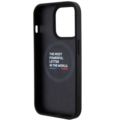 BMW Quilted Tricolor MagSafe case for iPhone 15 Pro - black