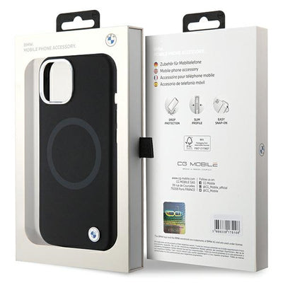 BMW Signature Liquid Silicone MagSafe case for iPhone 15 Plus - black