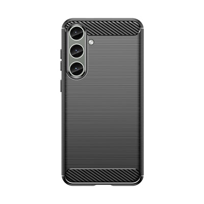 Case for Carbon Case Samsung Galaxy S24+ flexible silicone carbon cover - black — Hurtel