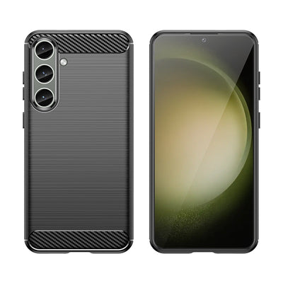 Case for Carbon Case Samsung Galaxy S24+ flexible silicone carbon cover - black — Hurtel