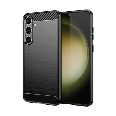 Case for Carbon Case Samsung Galaxy S24+ flexible silicone carbon cover - black — Hurtel