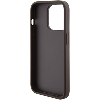 Guess Grip Stand 4G Triangle Strass case for iPhone 15 Pro - brown