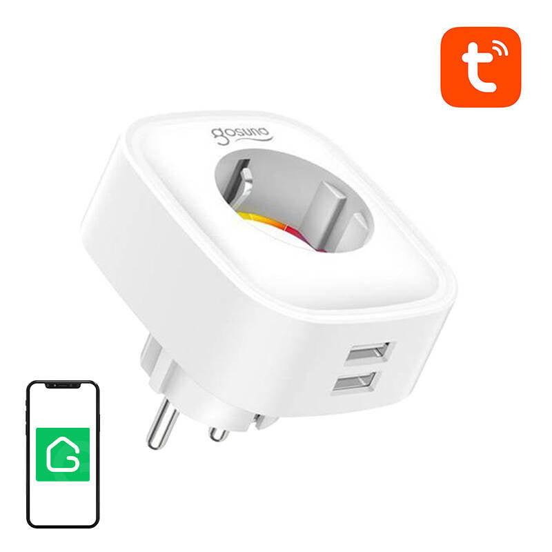 Smart plug WiFi Gosund SP112 2xUSB, 16A, Tuya - Product Image 1
