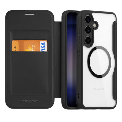 Dux Ducis Skin X Pro case for Samsung S24+ with magnetic ring and flap - black