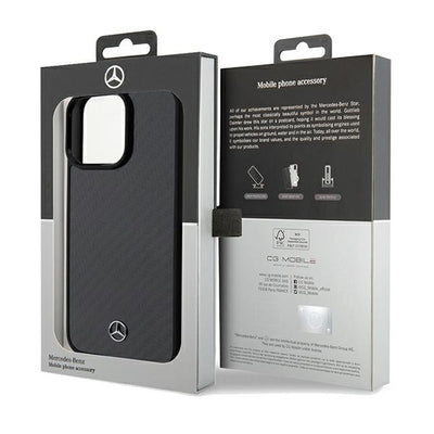 Mercedes Carbon Fiber Dynamic case for iPhone 15 Pro Max - black