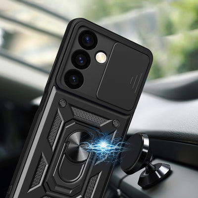 Hybrid Armor Camshield armored case for Samsung Galaxy S24+ with camera cover - black — Hurtel