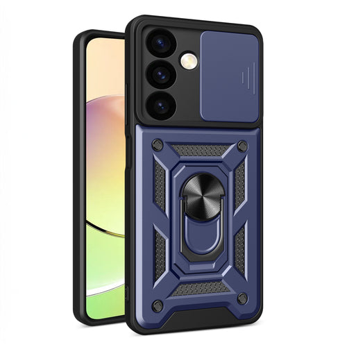 Hybrid Armor Camshield armored case for Samsung Galaxy S24+ with camera cover - blue — Hurtel