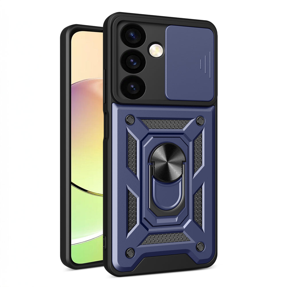 Hybrid Armor Camshield armored case for Samsung Galaxy A35 with camera cover - blue — Hurtel