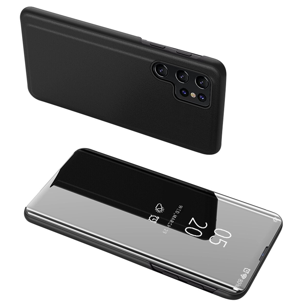 Clear View Case for Samsung A05s with flap - black — Hurtel