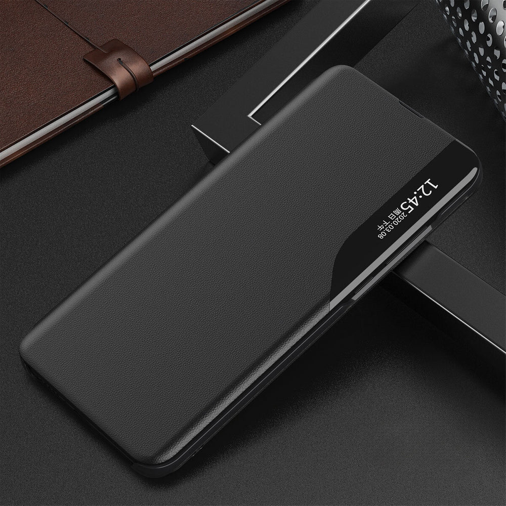 Eco Leather View Case for Xiaomi POCO C65 / Redmi 13C with flap - black — Hurtel