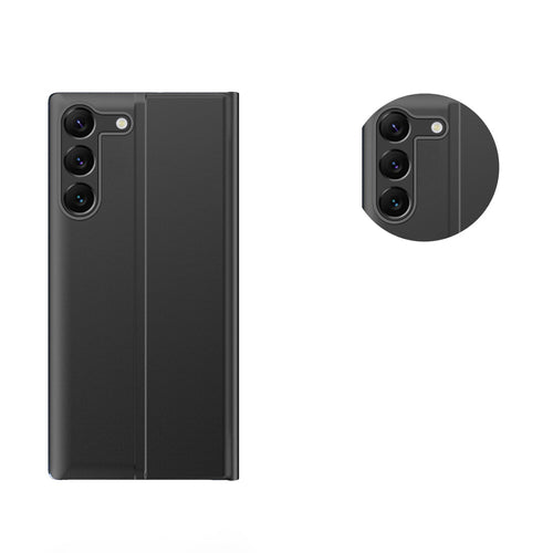 New Sleep View Case for Samsung S24+ with flap - black — Hurtel