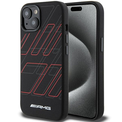 AMG Silicone Large Rhombuses Pattern MagSafe Case for iPhone 15 Plus / 14 Plus - Black — Mercedes