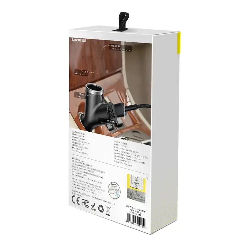 Ładowarka samochodowa Baseus Y Type 2xUSB 3,4A 40W (czarna) - Product Image 3