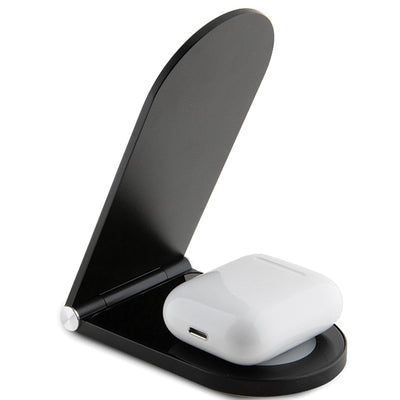 Mercedes Silver Stars MagSafe foldable 2in1 15W inductive charger - black