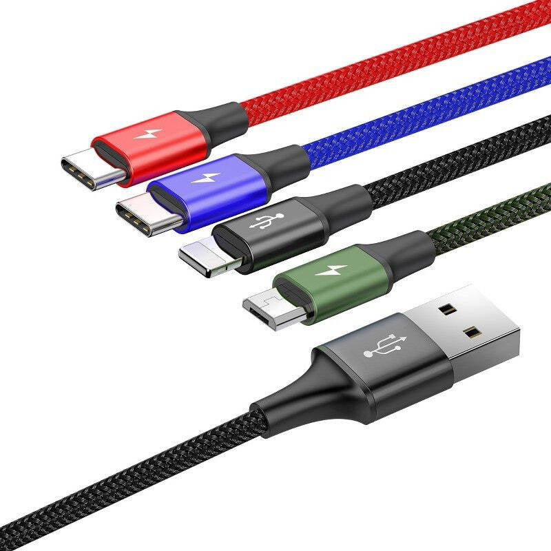 Baseus Fast USB Cable 4in1 2xUSB-C / Lightning / Micro 3,5A 1,2m - Black - Product Image 3