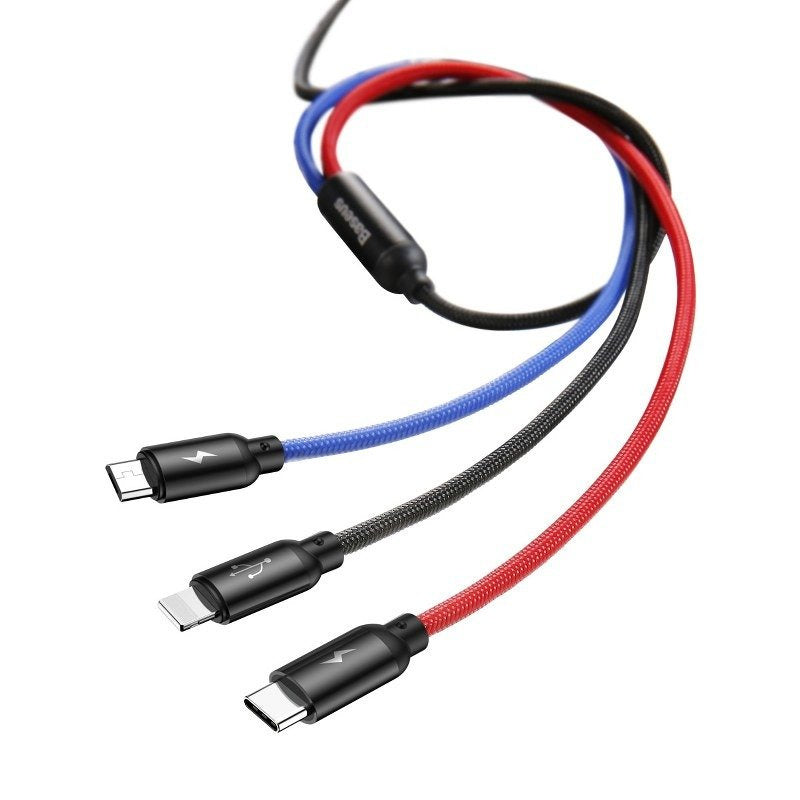 Baseus Rapid USB Cable 3in1 Type C / Lightning / Micro 3A 1,2M - Black - Product Image 3