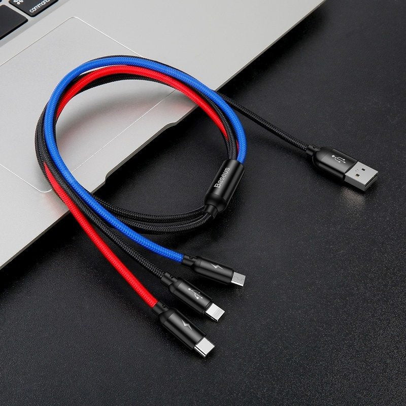 Baseus Rapid USB Cable 3in1 Type C / Lightning / Micro 3A 1,2M - Black - Product Image 10