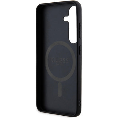 Guess 4G Collection Leather Metal Logo MagSafe Case for Samsung Galaxy S24+ - Black