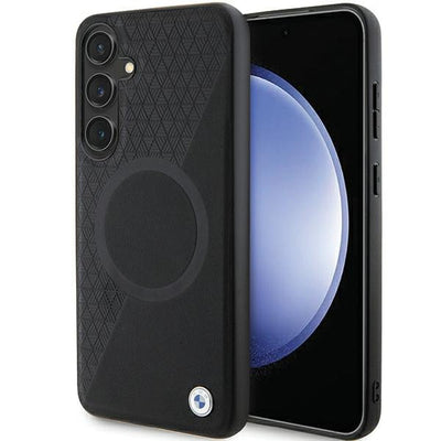 BMW BMHMS24M23RTPK S24+ S926 black/black hardcase Signature Leather Half Textured & Circle MagSafe