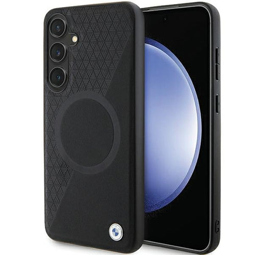 BMW BMHMS24M23RTPK S24+ S926 black/black hardcase Signature Leather Half Textured & Circle MagSafe