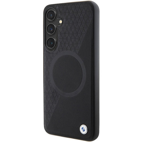 BMW BMHMS24M23RTPK S24+ S926 black/black hardcase Signature Leather Half Textured & Circle MagSafe