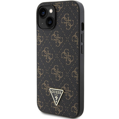 Guess 4G Triangle Metal Logo Case for iPhone 14/15/13 - Black