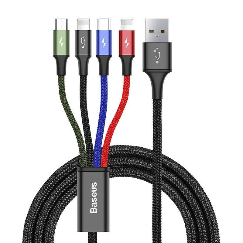 Baseus Fast USB cable 4in1 USB-C / 2x Lightning / Micro 3,5A 1,2m - black - Product Image 1