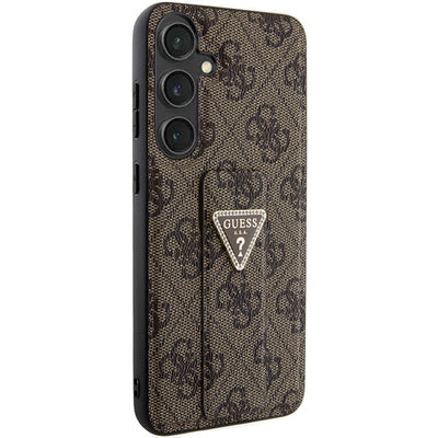 Guess GUHCS24SPGS4TDW S24 S921 brown/brown hardcase Grip Stand 4G Triangle Strass