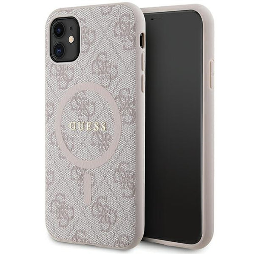 Guess GUHMN61G4GFRP iPhone 11 6.1" / Xr pink/pink hardcase 4G Collection Leather Metal Logo MagSafe