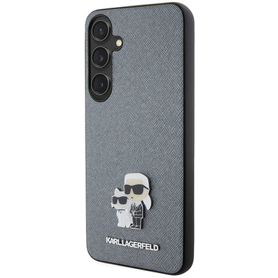 Karl Lagerfeld KLHCS24MPSAKCMPG S24+ S926 hardcase gray/gray Saffiano Karl & Choupette Metal Pin