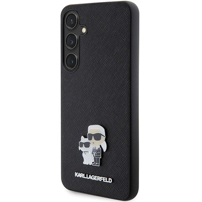 Karl Lagerfeld KLHCS24SPSAKCMPK S24 S921 hardcase black/black Saffiano Karl & Choupette Metal Pin
