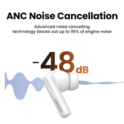 Ugreen HiTune T6 wireless headphones with ANC function + USB-A - USB-C cable - white