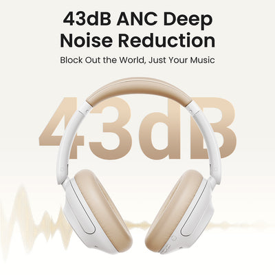 Ugreen HP202 HiTune Max5 on-ear wireless headphones with hybrid ANC noise reduction - white