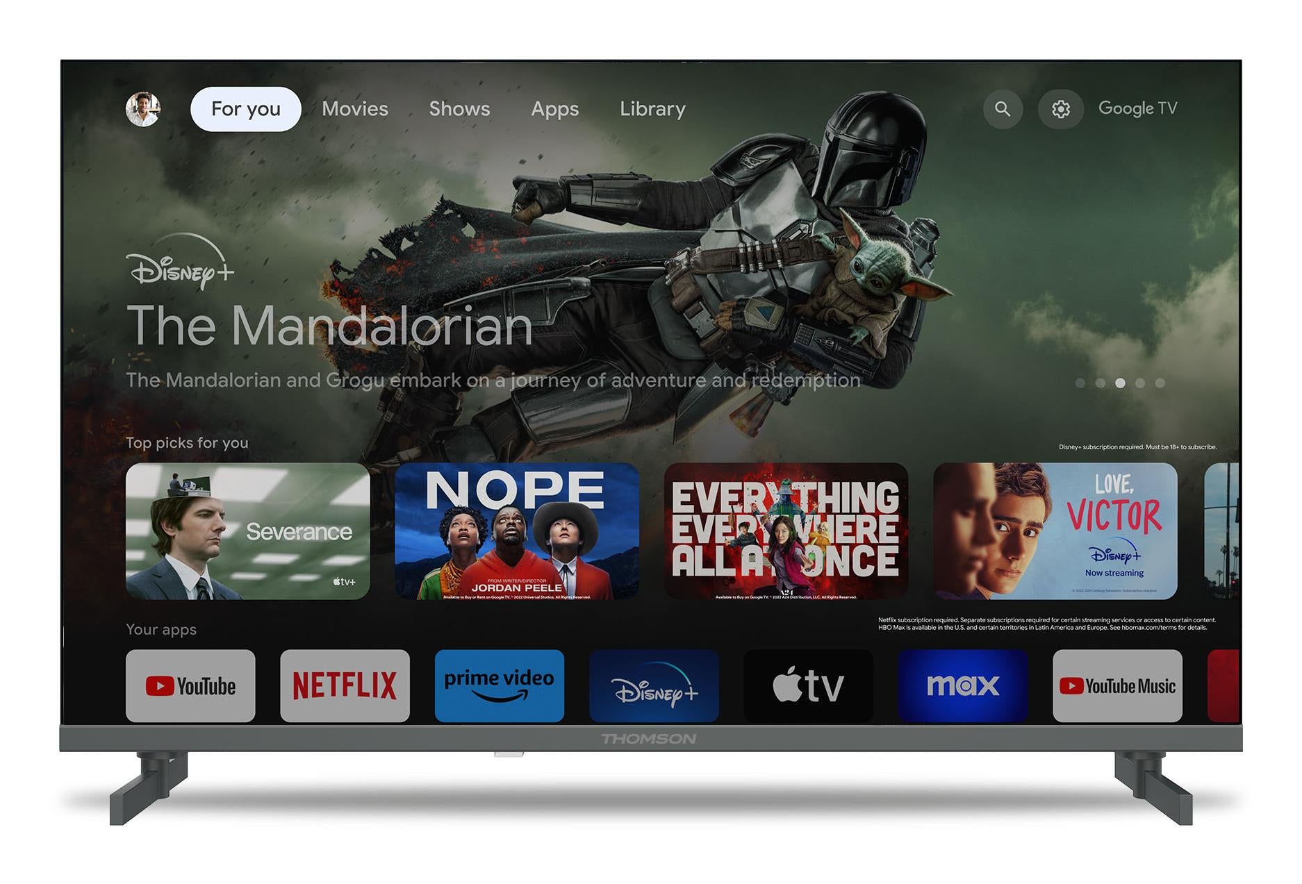 TV Set THOMSON 65" 4K/Smart QLED 3840x2160 Wireless LAN Bluetooth Google TV Dark Grey 65QG4S14