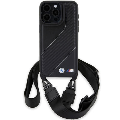 BMW M Edition Carbon Stripe & Strap case for iPhone 15 Pro - black