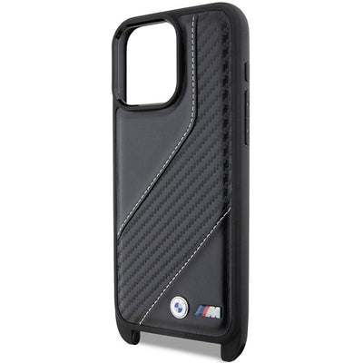 BMW M Edition Carbon Stripe & Strap case for iPhone 15 Pro - black