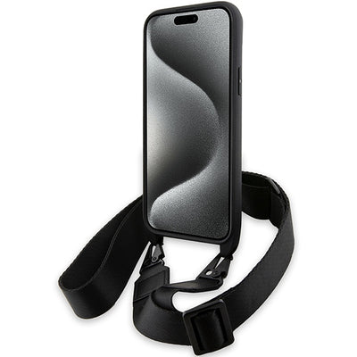 BMW M Edition Carbon Stripe & Strap case for iPhone 15 Plus / 14 Plus - black