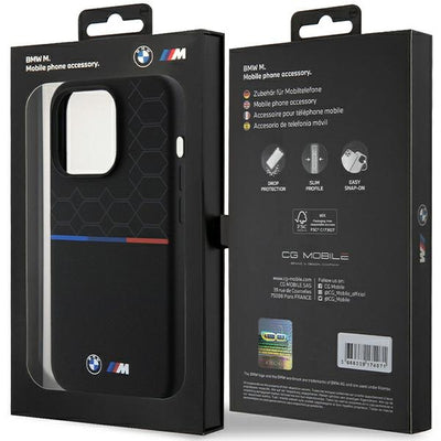 BMW M Silicone Pattern MagSafe case for iPhone 15 Pro - black
