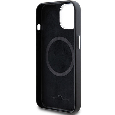 BMW Signature Wrapped Metal MagSafe Case for iPhone 15/14/13 - Black
