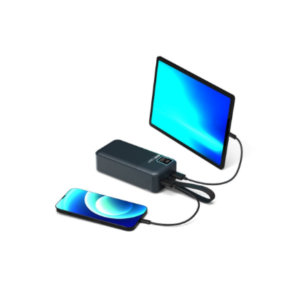 PORT CONNECT External USB-C battery integrated lamp | 30000 mAh | Blue