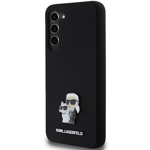 Karl Lagerfeld Silicone Karl&Choupette Metal Pin case for Samsung Galaxy S23+ - black