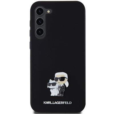 Karl Lagerfeld Silicone Karl&Choupette Metal Pin case for Samsung Galaxy S23+ - black