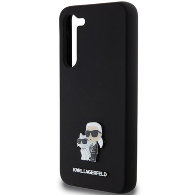 Karl Lagerfeld Silicone Karl&Choupette Metal Pin case for Samsung Galaxy S23+ - black