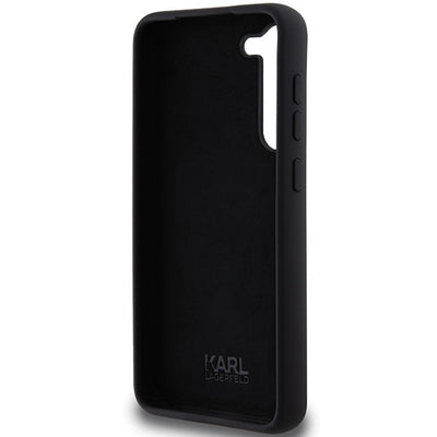 Karl Lagerfeld Silicone Karl&Choupette Metal Pin case for Samsung Galaxy S23+ - black