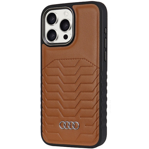 Audi Synthetic Leather case with MagSafe for iPhone 15 Pro - brown
