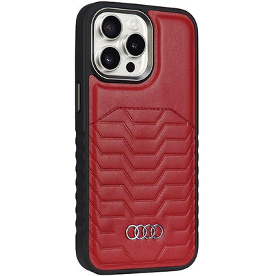 Audi Synthetic Leather case with MagSafe for iPhone 15 Pro - red