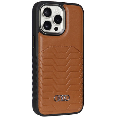 Audi Synthetic Leather case with MagSafe for iPhone 15 Pro Max - brown