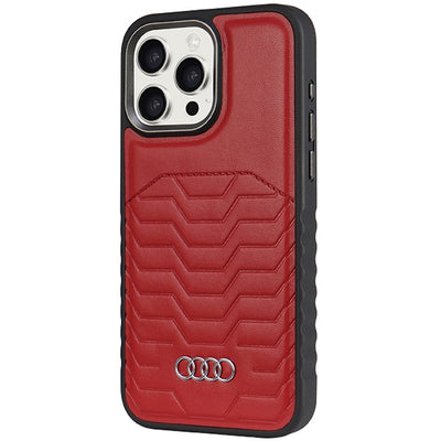 Audi Synthetic Leather case with MagSafe for iPhone 15 Pro Max - red