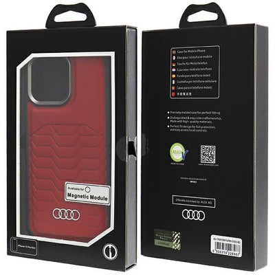 Audi Synthetic Leather case with MagSafe for iPhone 15 Pro Max - red