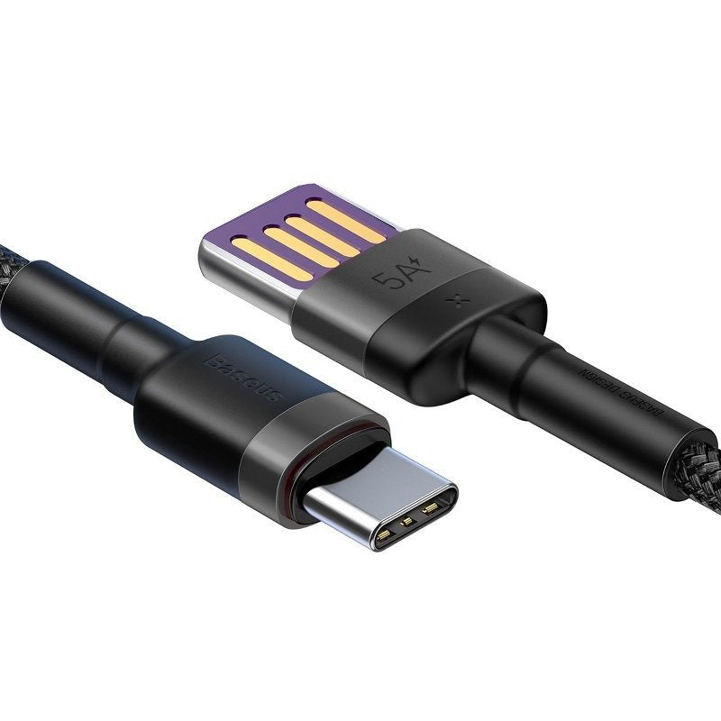 Baseus Cafule USB-C Cable Huawei SuperCharge, QC 3.0, 5A 1m (Black+Gray) - Product Image 3